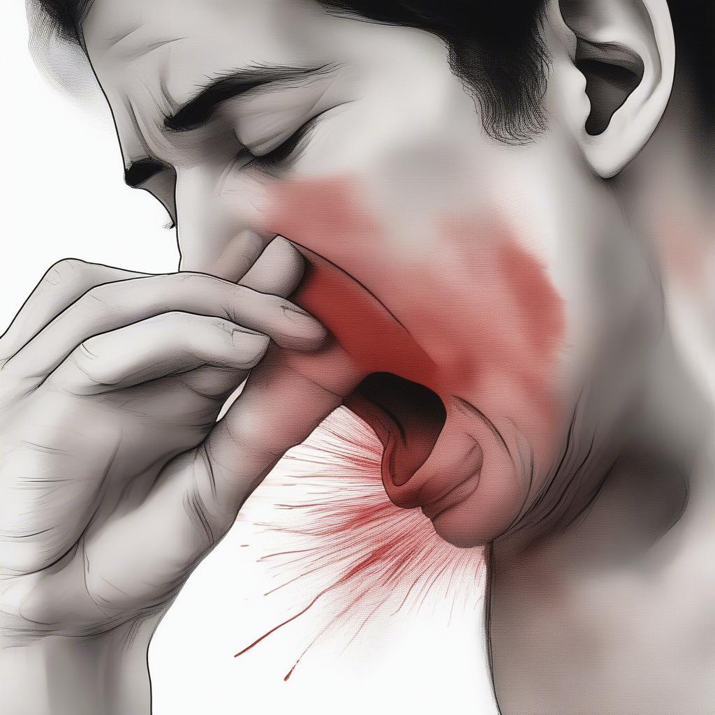 Coughing up blood, a potential sign of neck cancer