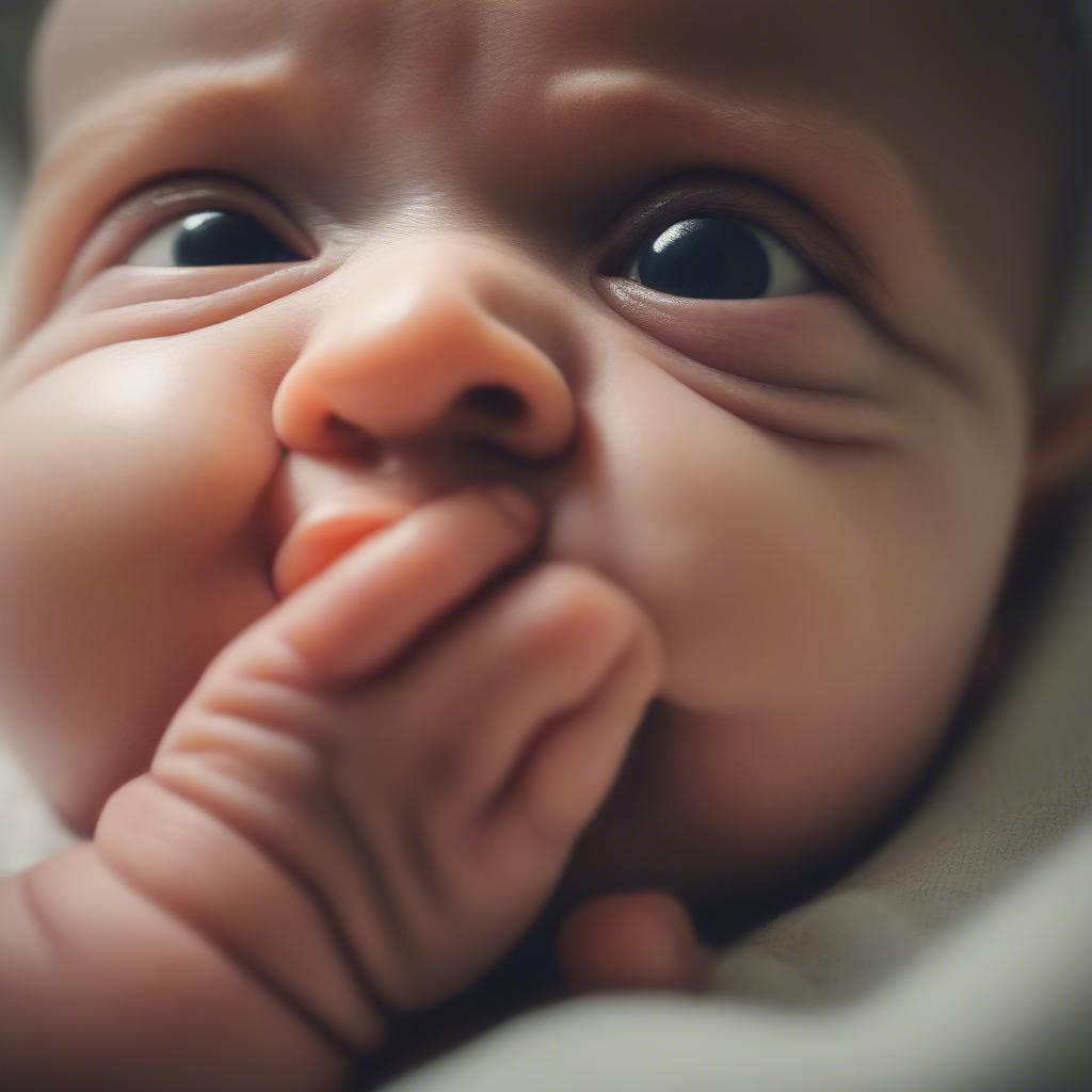 Baby sucking their hand